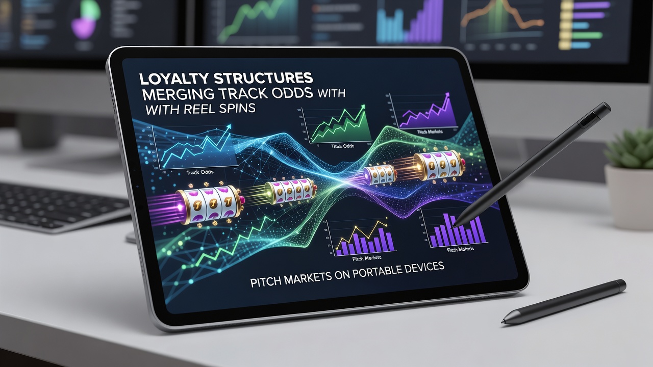 Close-up of mobile app interface blending loyalty rewards from track odds, reel spins, and pitch markets