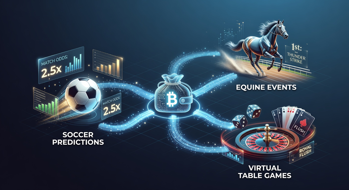 Diagram showing interconnected reward flows between soccer predictions, horse racing events, and virtual table games facilitated by digital wallet transfers