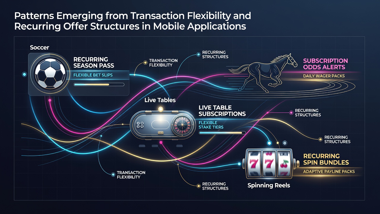 Mobile app interface showing transaction options for soccer bets and horse racing wagers