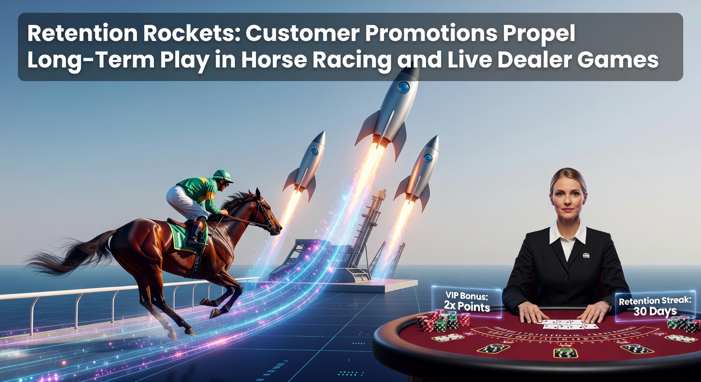 Vibrant horse racing track with jockeys in action under stadium lights, symbolizing the excitement of sustained betting engagement